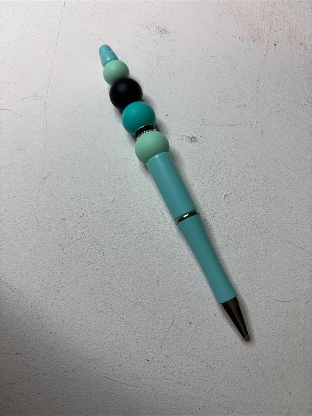 Aqua Beaded Ballpoint Pen - Home Office